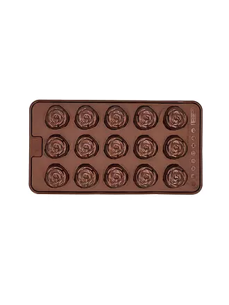 RBV BIRKMANN | Pralinenform ROSE CHOCOLATERIE 2tlg. Silikon Braun | 